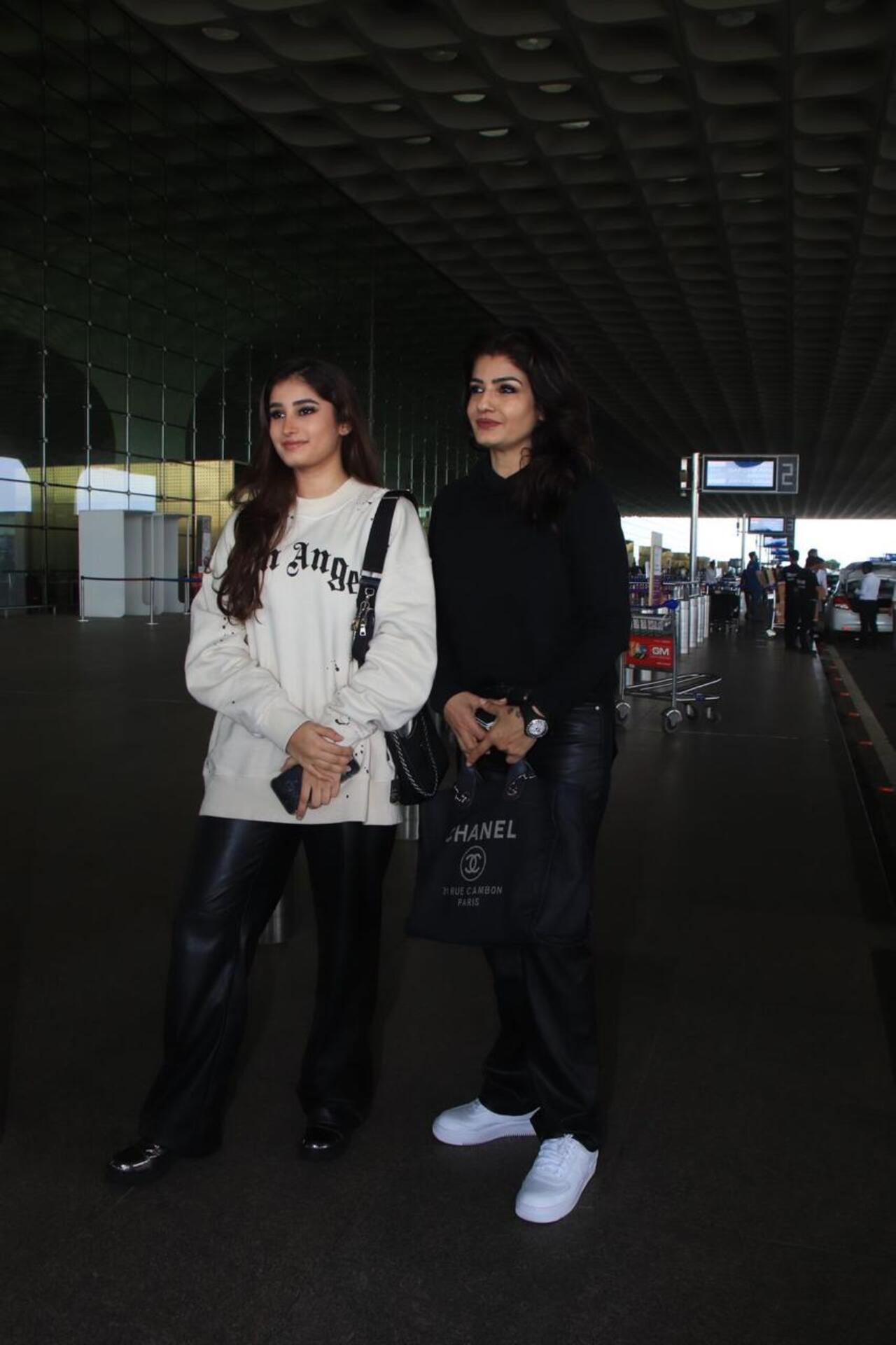 Raveena Tandon headed out of the city for a vacation with her daughter Rasha Thadani, who is an aspiring actress